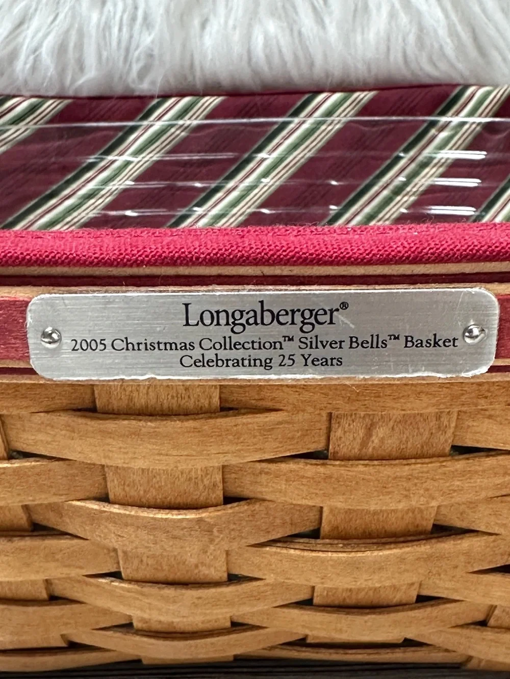 Longaberger 2005 Christmas Collection™ Silver Bells Basket Celebrating 25 Years
